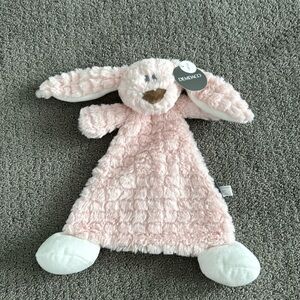 Cute fuzzy baby lovey with rattle